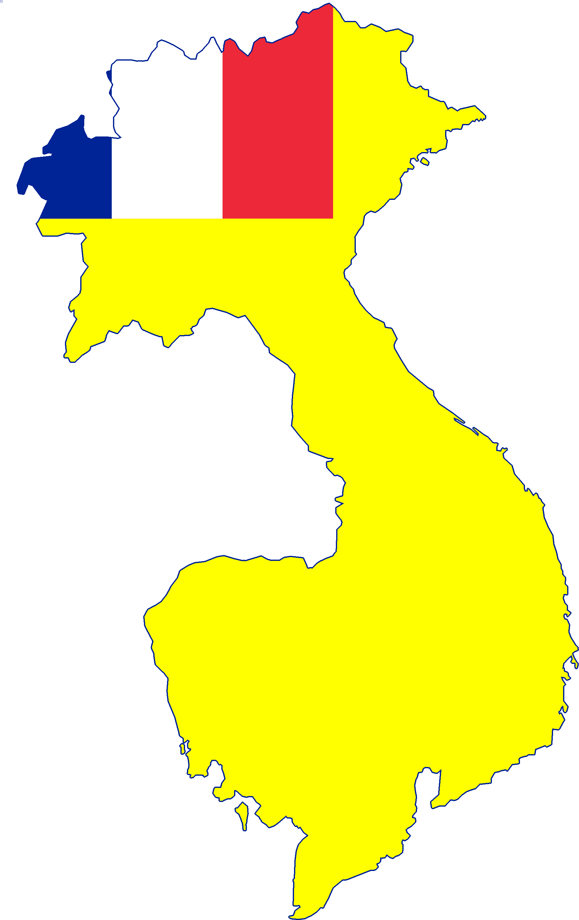 Thailand Mapwith France Flag Overlay