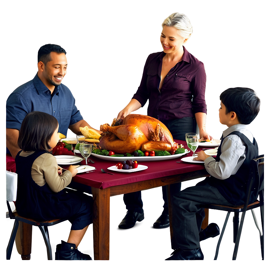 Thanksgiving Family Dinner Png Vxy