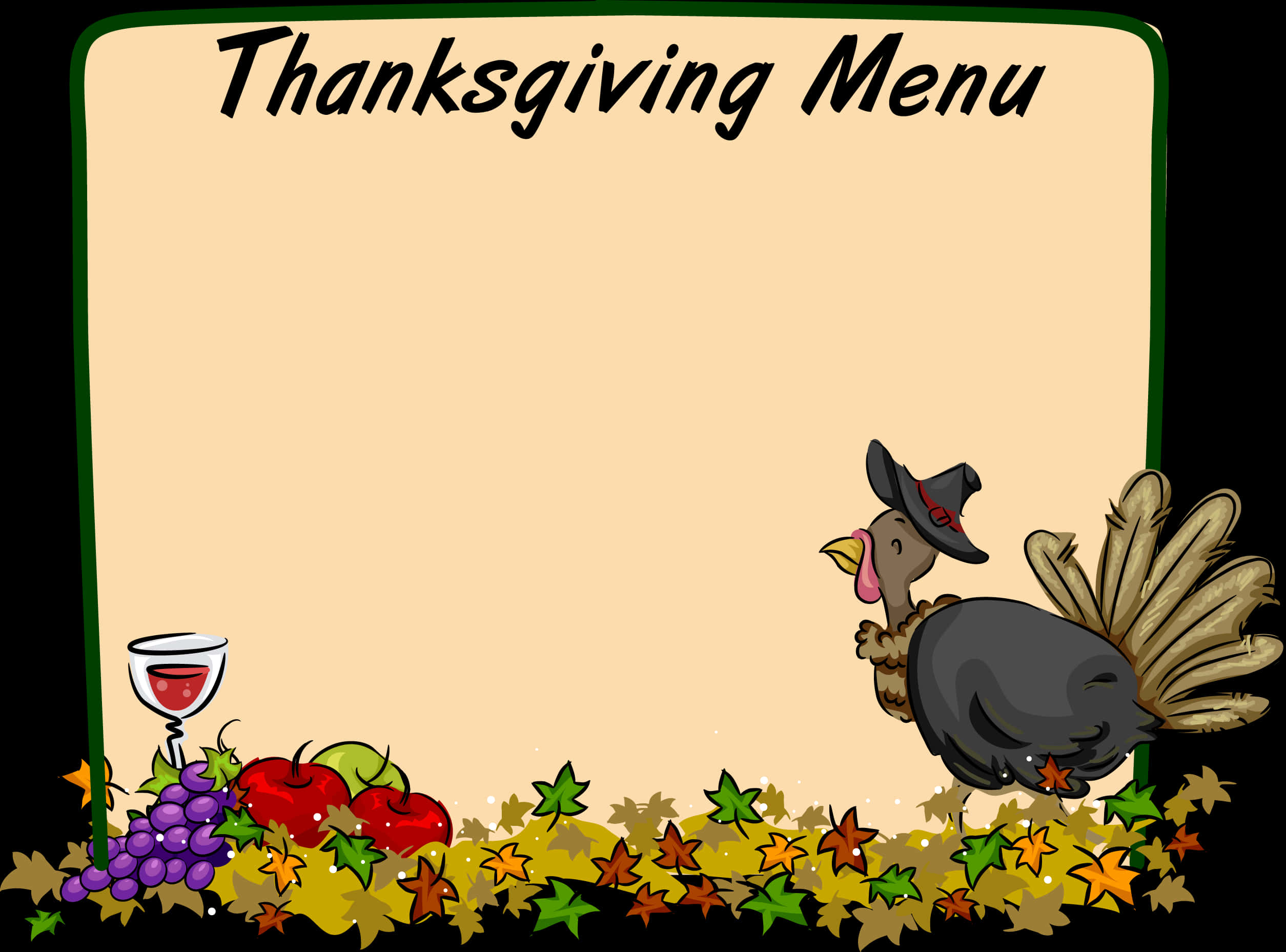 Thanksgiving Menu Templatewith Turkey
