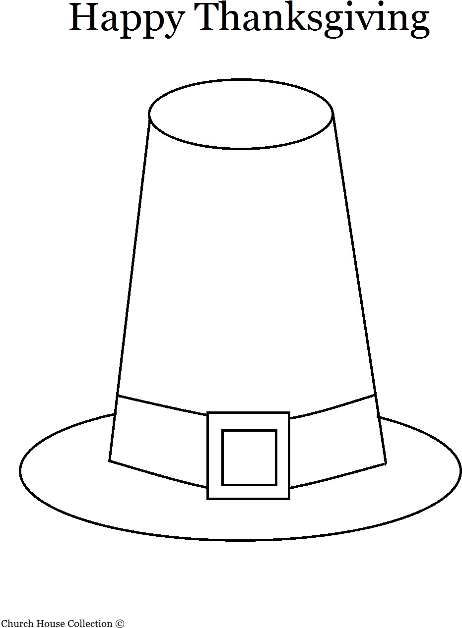 Thanksgiving Pilgrim Hat Coloring Page