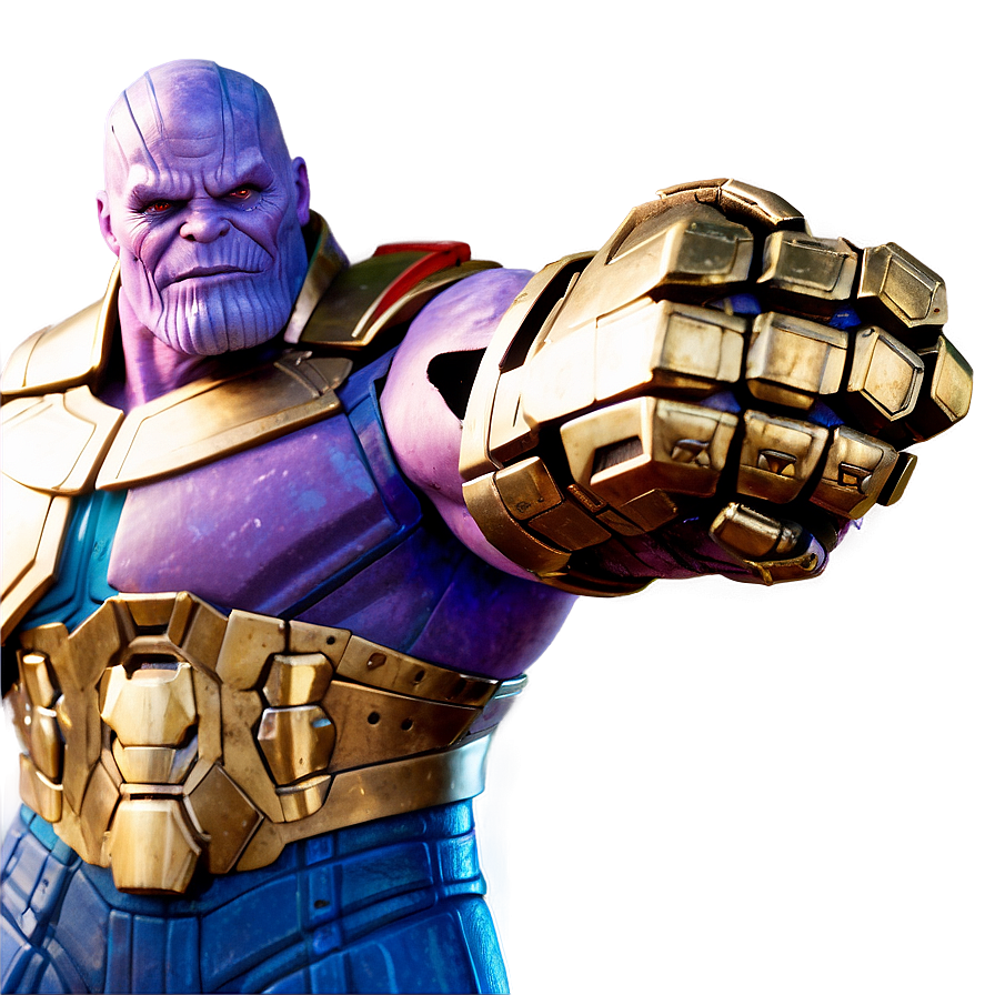 Thanos With Gauntlet Off Png Rws