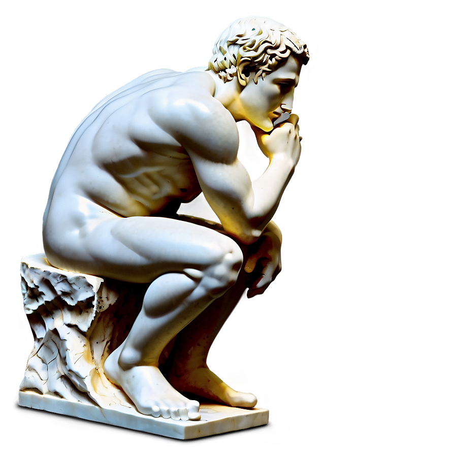 The Thinker Marble Sculpture Png 06132024