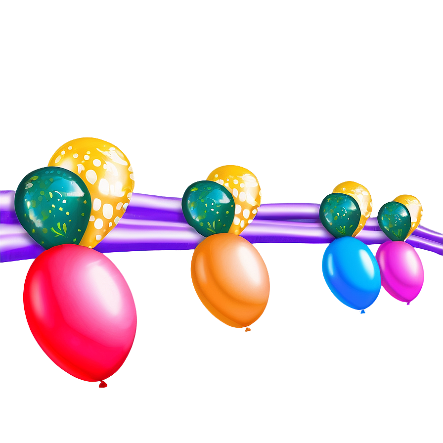 Themed Party Balloon Garland Png 06282024