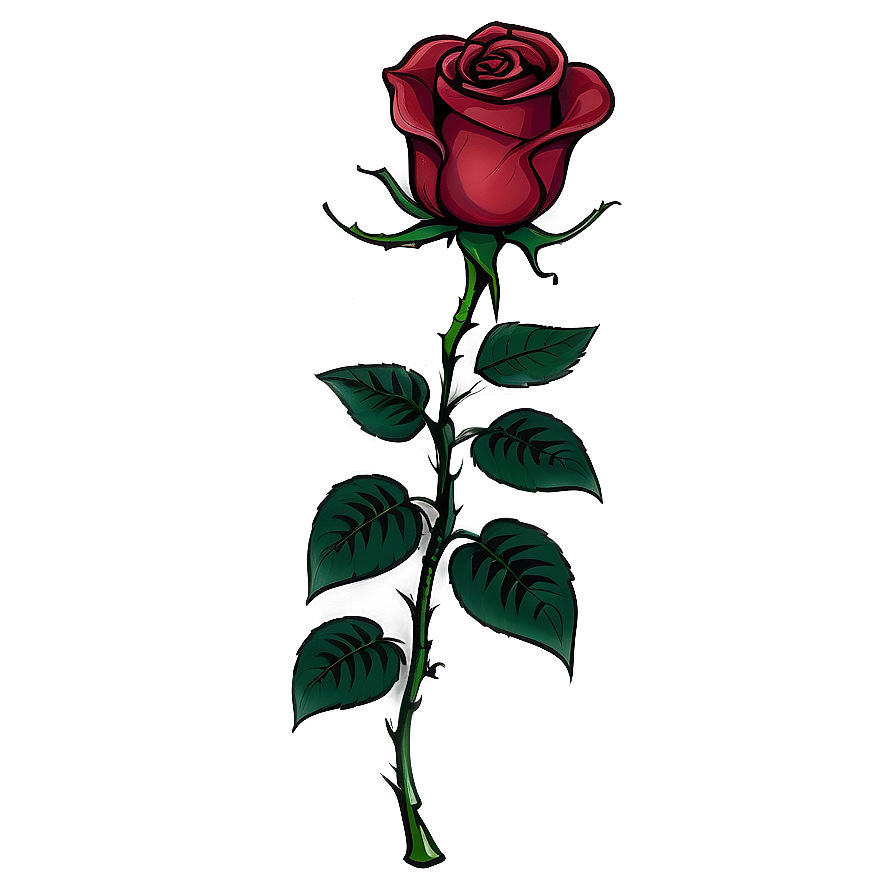 Themed Rose Tattoo Illustration Png Rkj