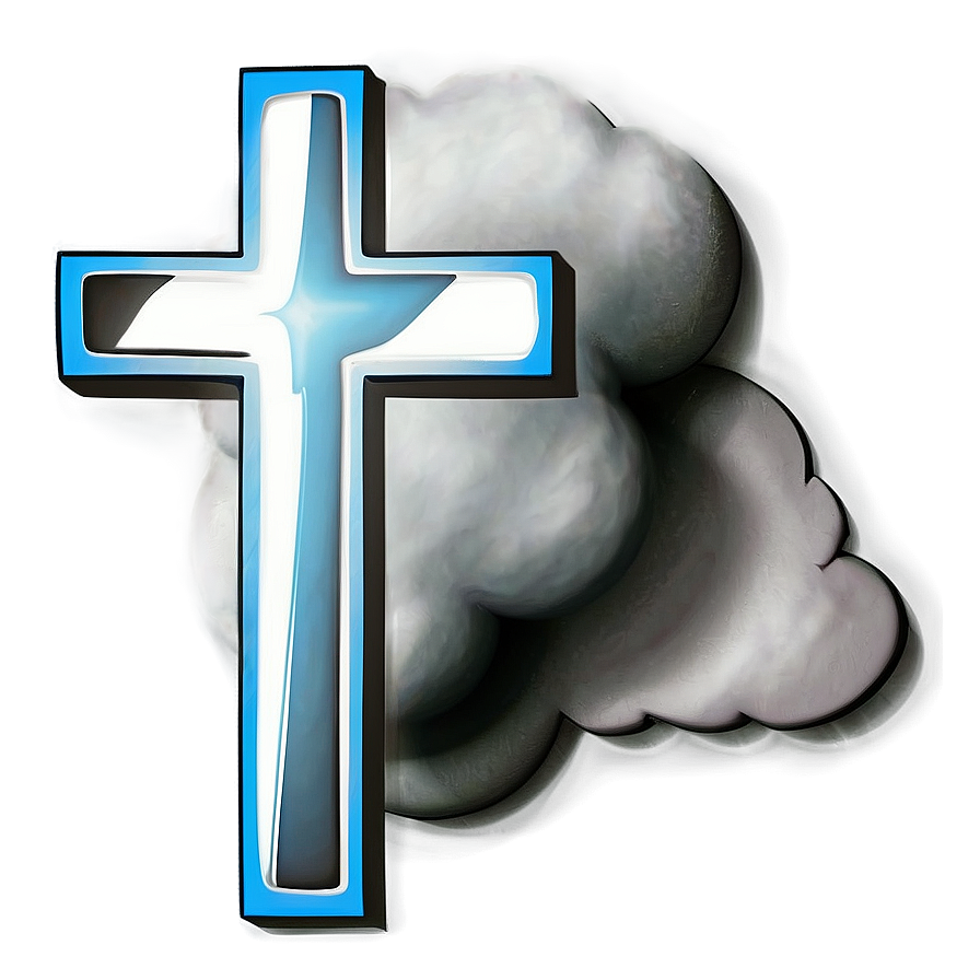 Thin Cross In Clouds Png Noe54
