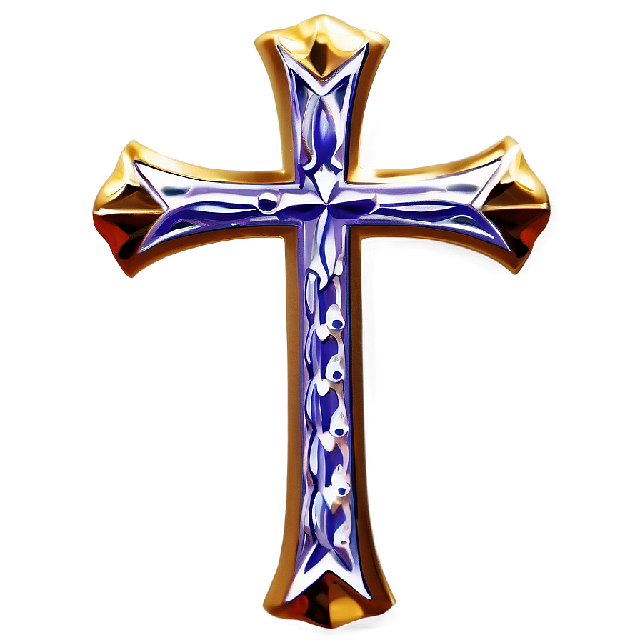 Thin Cross With Crown Png 06292024