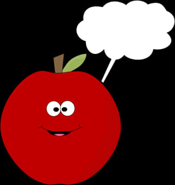 Thinking Apple Cartoon Character