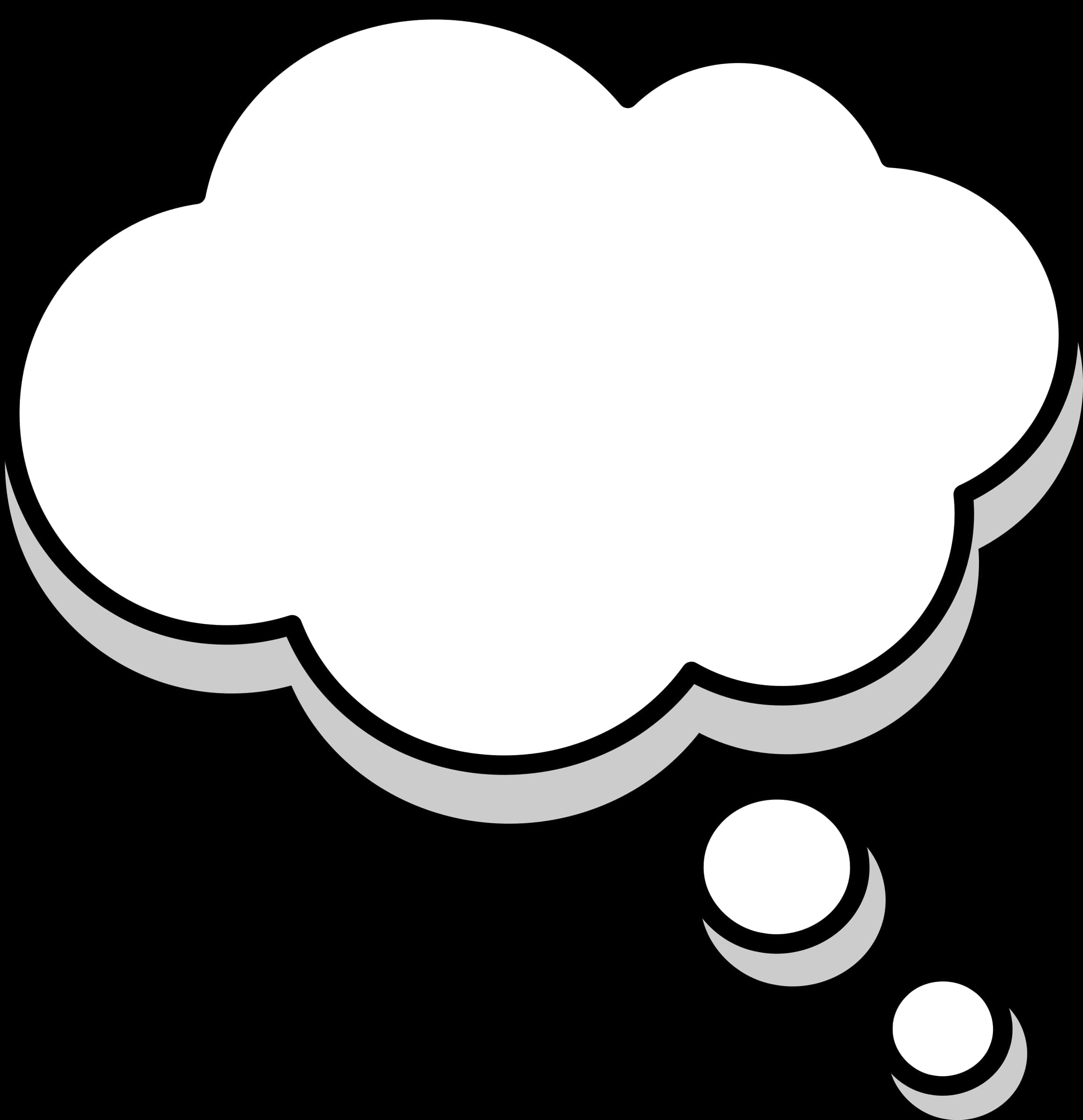 Thought Bubble Icon Black Background
