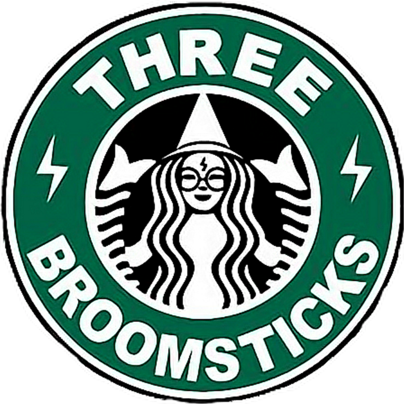 Three Broomsticks Coffee Logo Parody