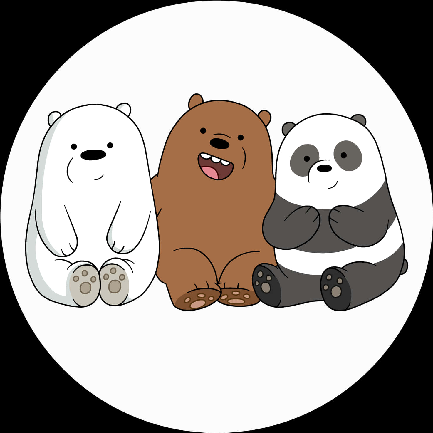 Three Cartoon Bears Friends