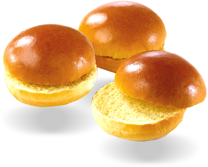 Three Fresh Buns Isolated