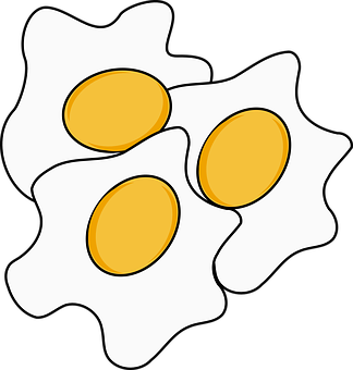 Three Fried Eggs Illustration