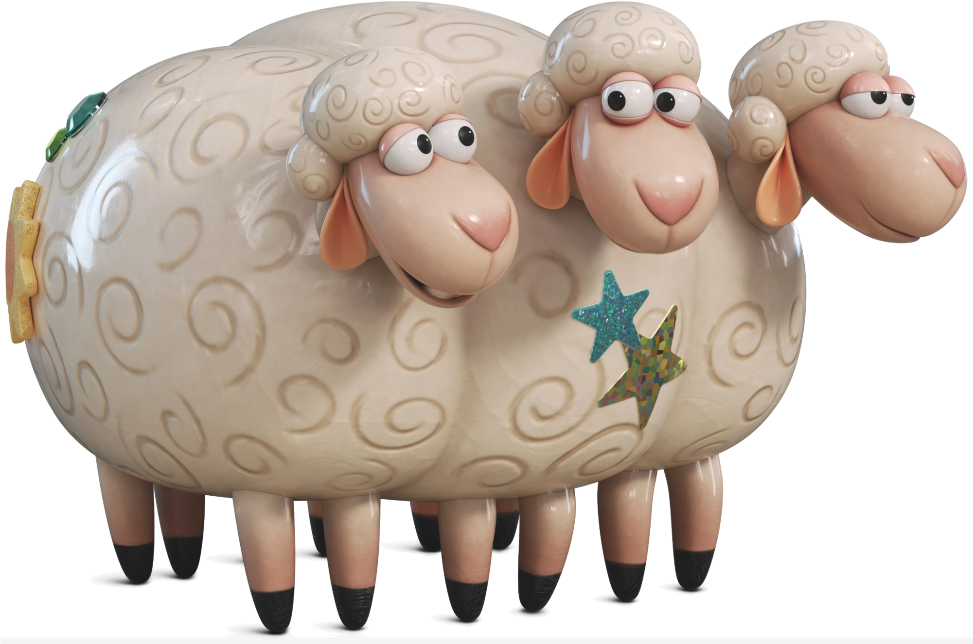 Three Headed Sheep Toy