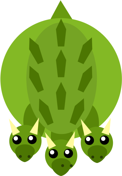 Three Headed Turtle Cartoon Illustration