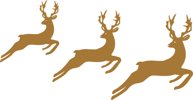 Three Leaping Reindeer Silhouettes