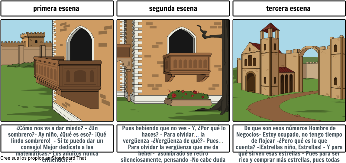 Three Panel Comic Strip Castle Scenes