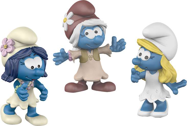 Three Smurfs Characters3 D Render