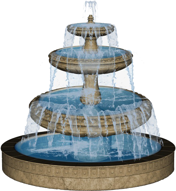 Three Tiered Water Fountain Transparent Background