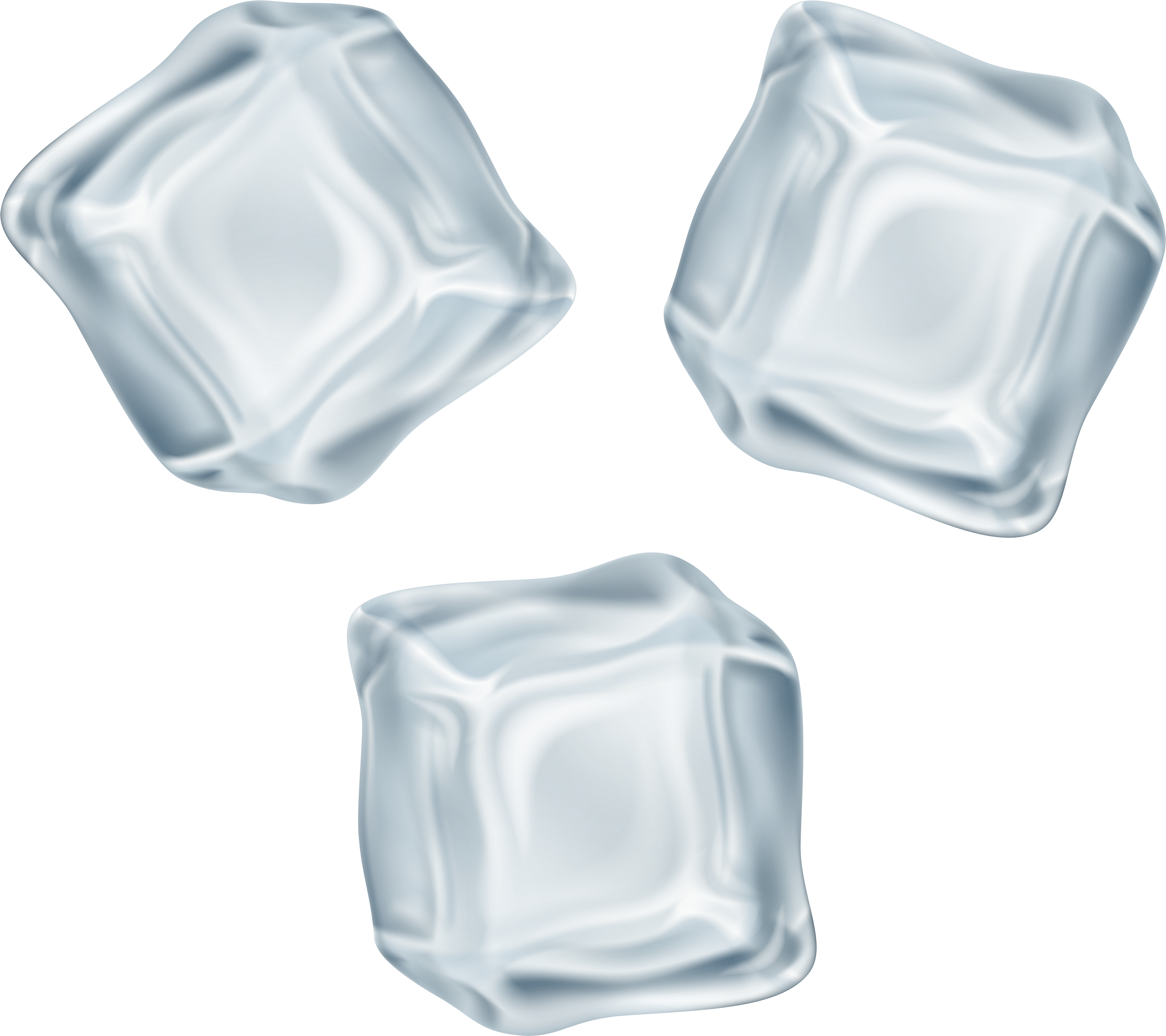 Three Transparent Ice Cubes