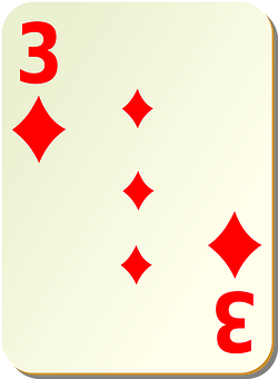 Threeof Diamonds Playing Card