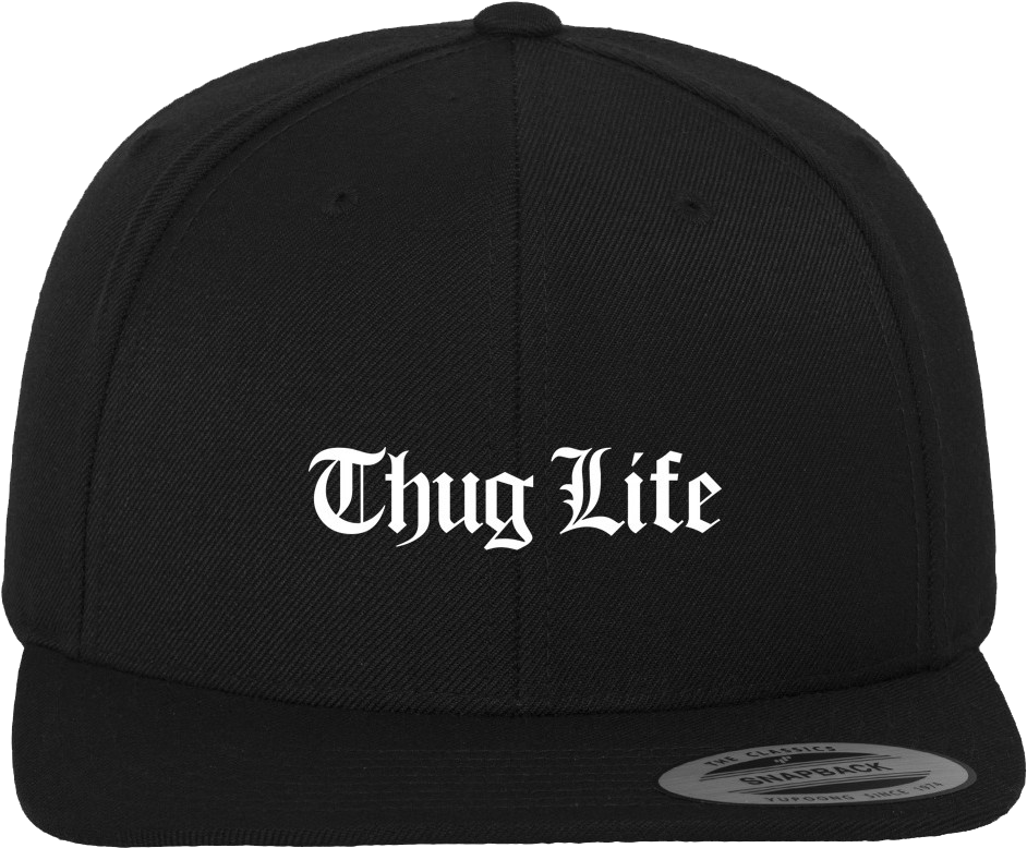 Thug Life Black Snapback Hat