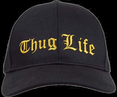Thug Life Embroidered Black Cap