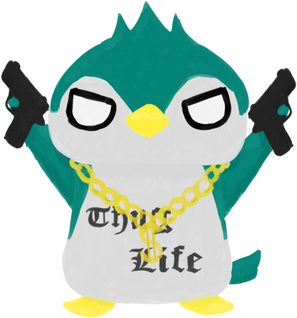 Thug Life Penguin Cartoon