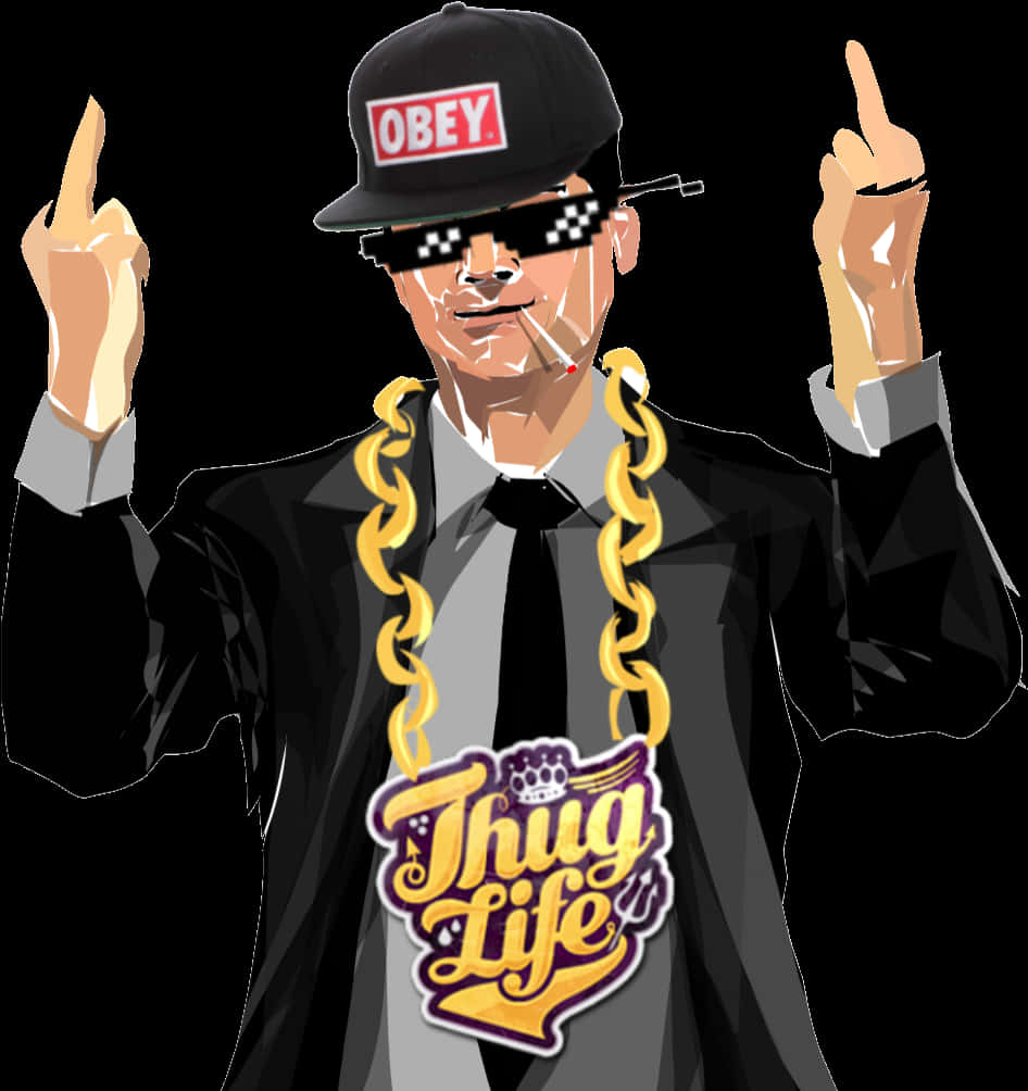 Thug Life Styled Character Illustration