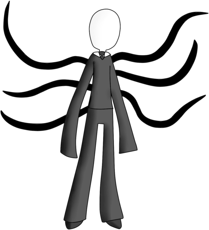 Thumb Image - Cartoon Drawn Slender Man, Hd Png Download