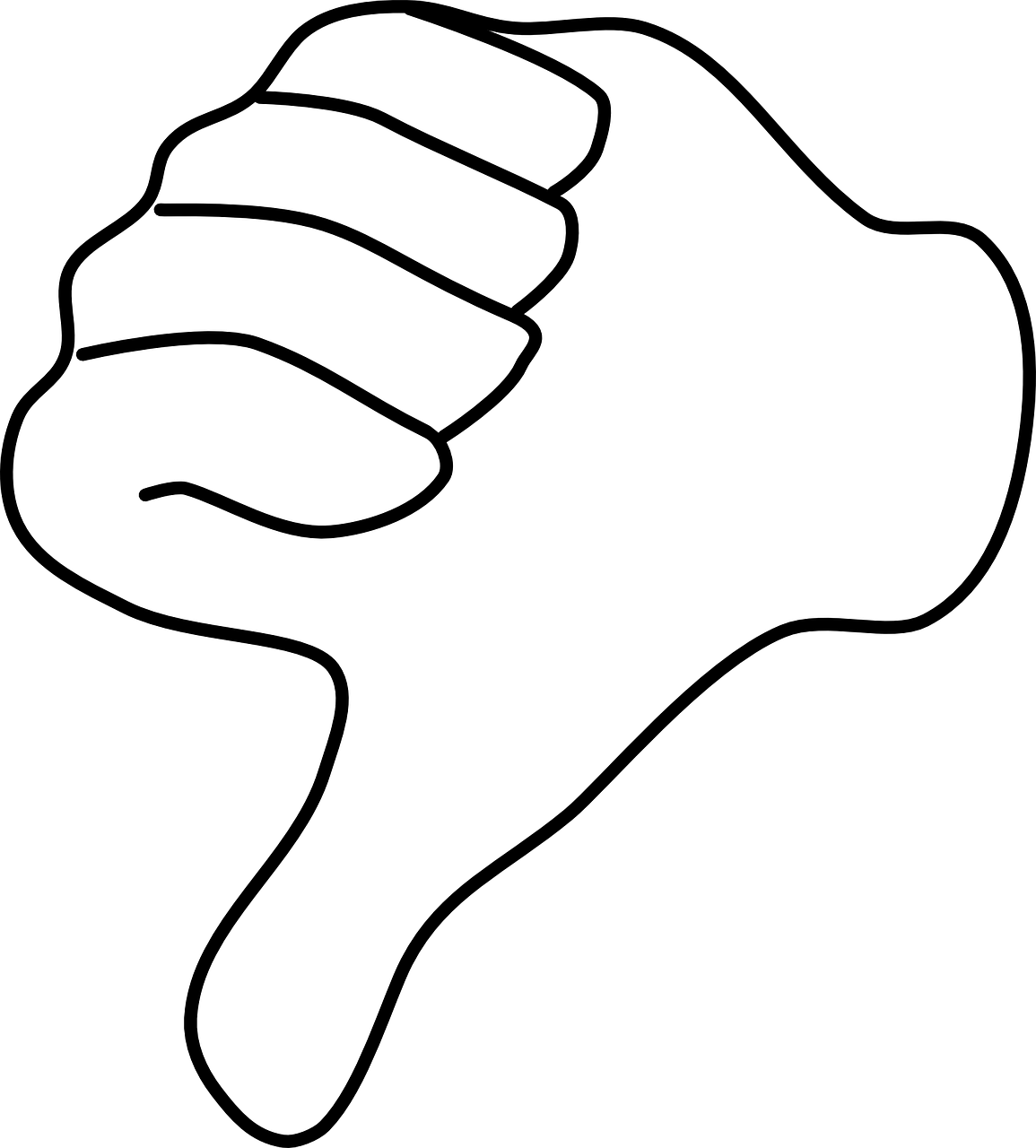 Thumbs Down Hand Gesture Outline