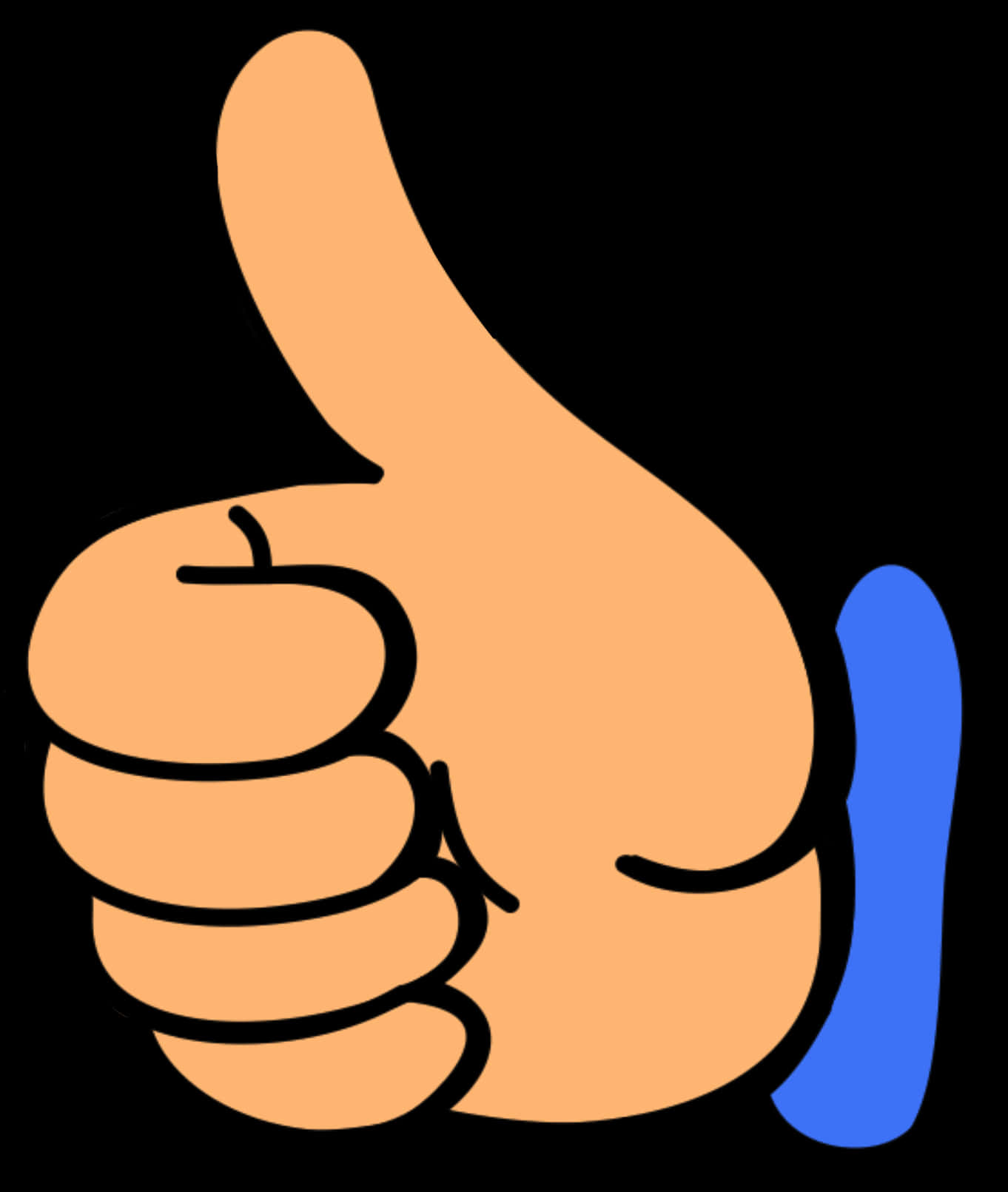 Thumbs Up Emoji With Blue Shadow