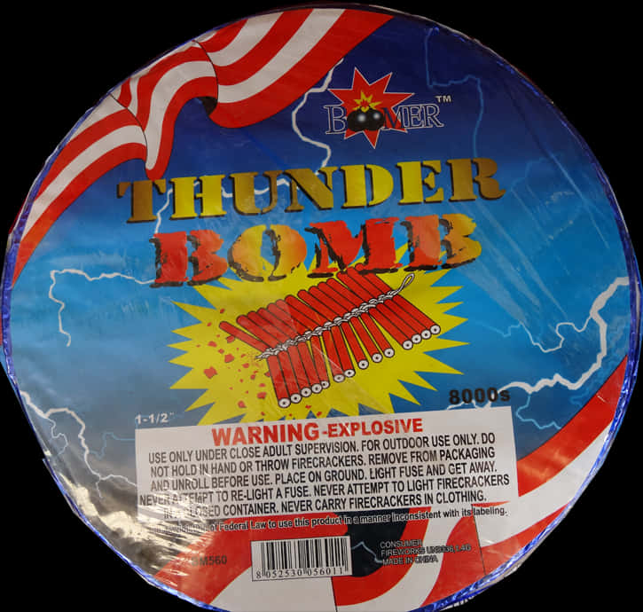 Thunder Bombs Fireworks Label