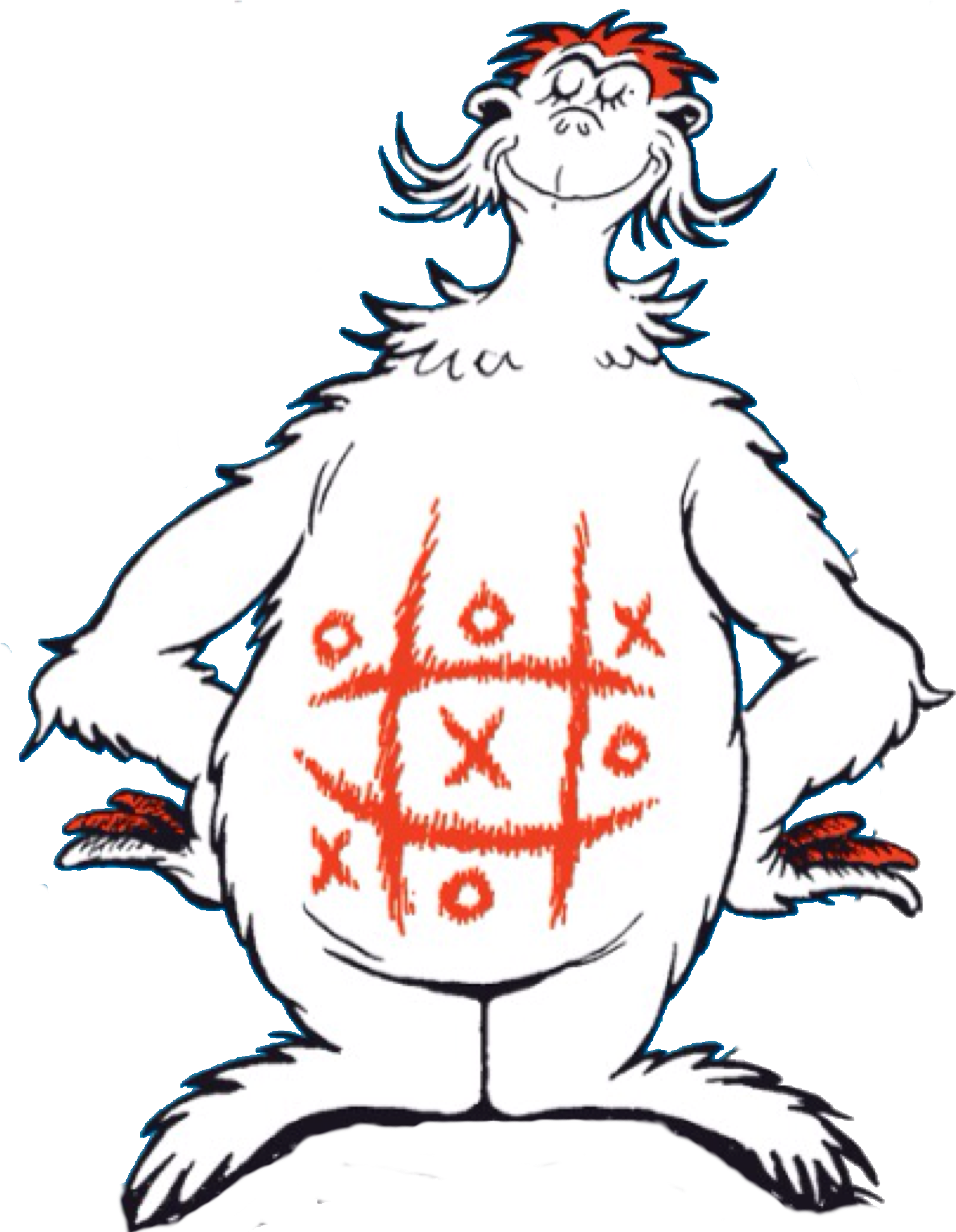 Tic Tac Toe Belly Creature Illustration