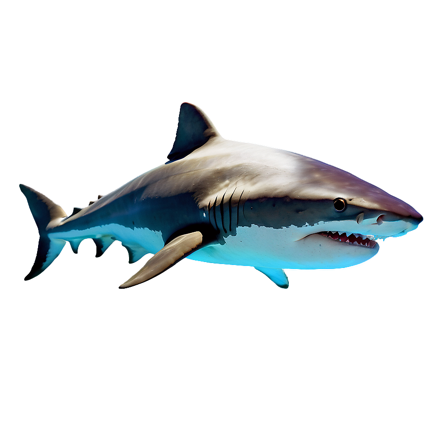 Tiger Shark With Sun Rays Png Fhq6