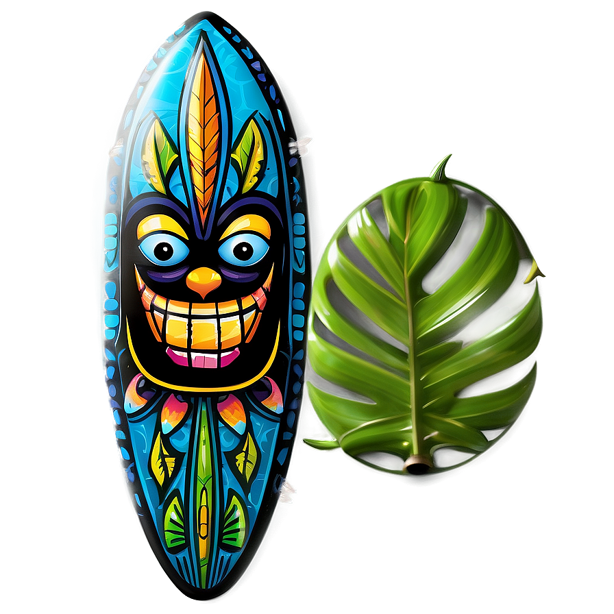 Tiki Surfboard Decoration Png 06132024