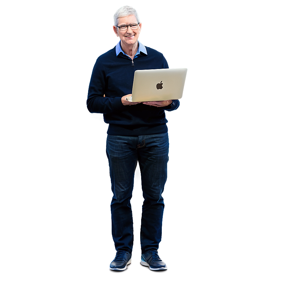 Tim Cook With Macbook Png Phw81