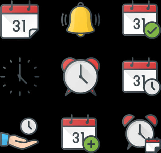 Time Management Icons Set