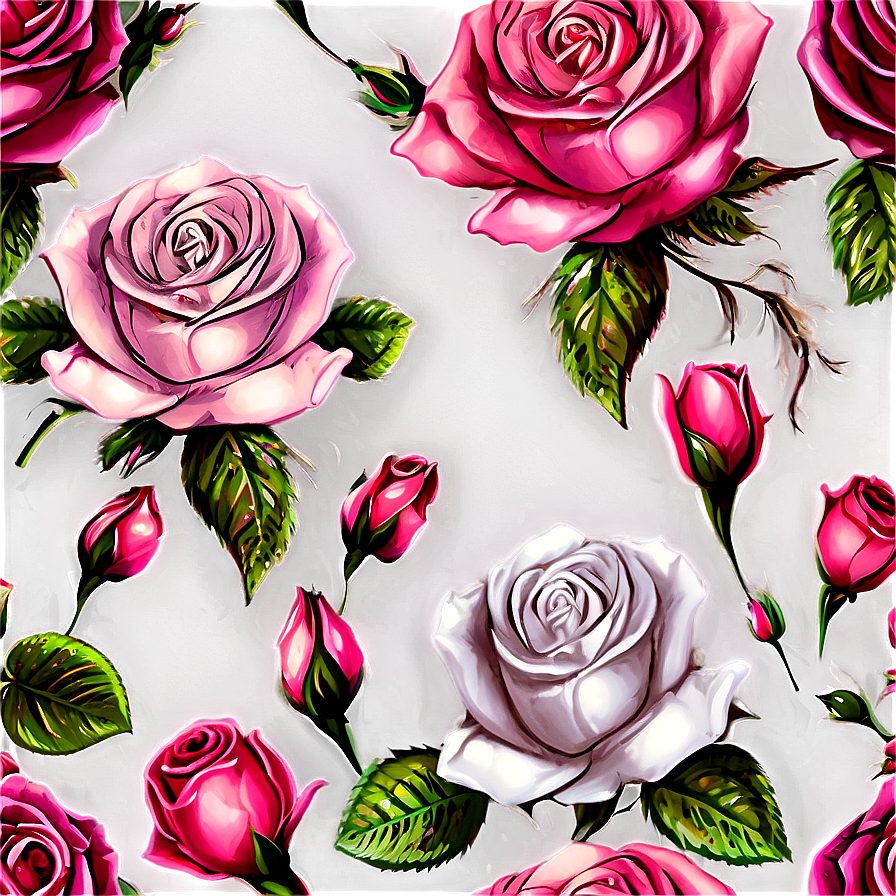 Timeless Rose Pattern Png Ycp