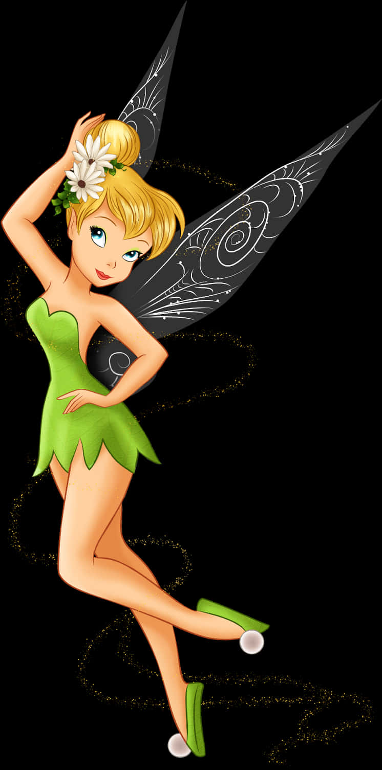Tinkerbell Posingwith Flowers