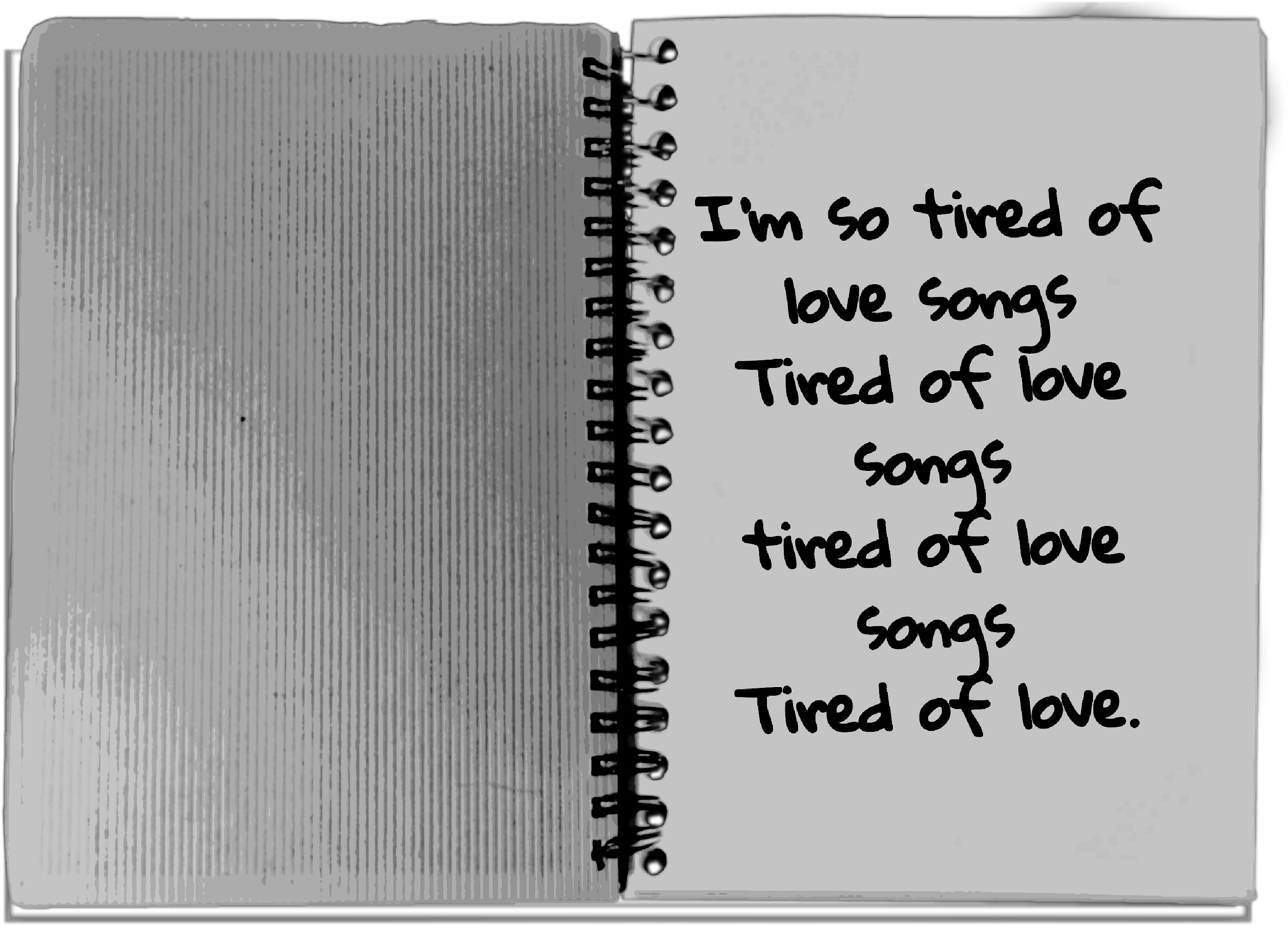Tiredof Love Songs Notebook