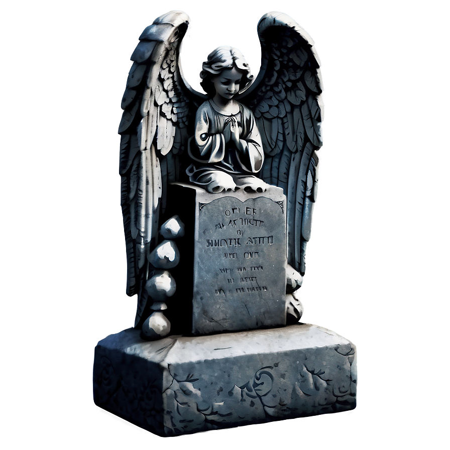 Tombstone With Angel Png 05252024