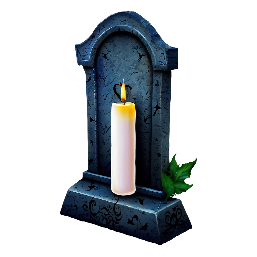 Tombstone With Candle Png 05252024