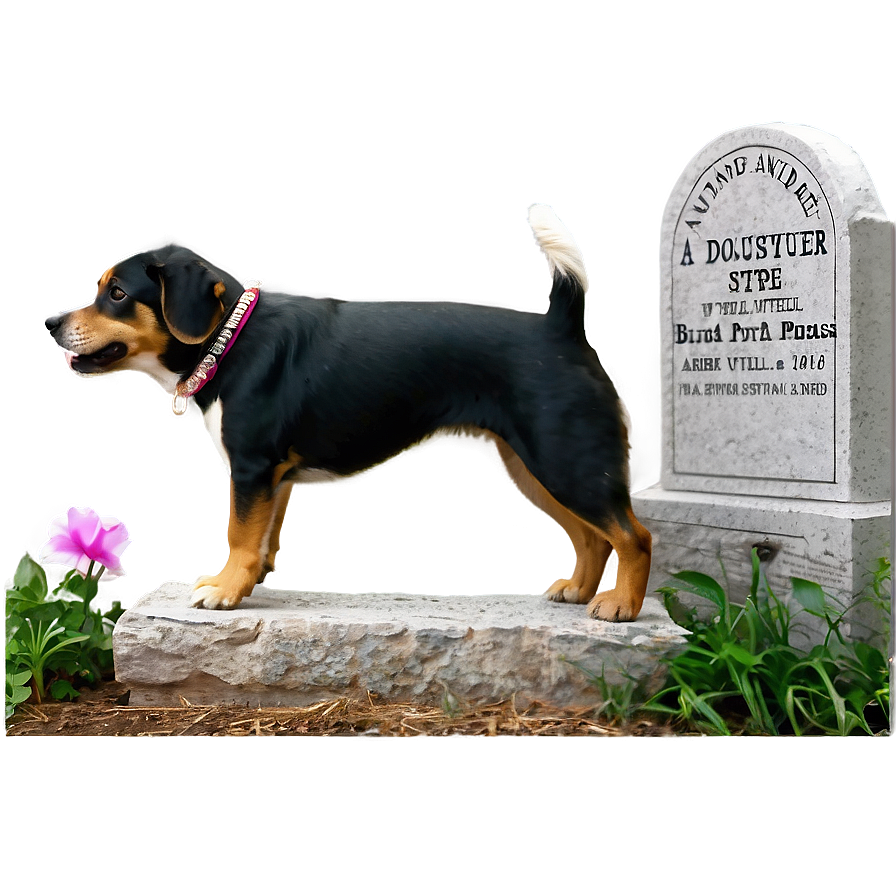 Tombstone With Dog Png 05252024