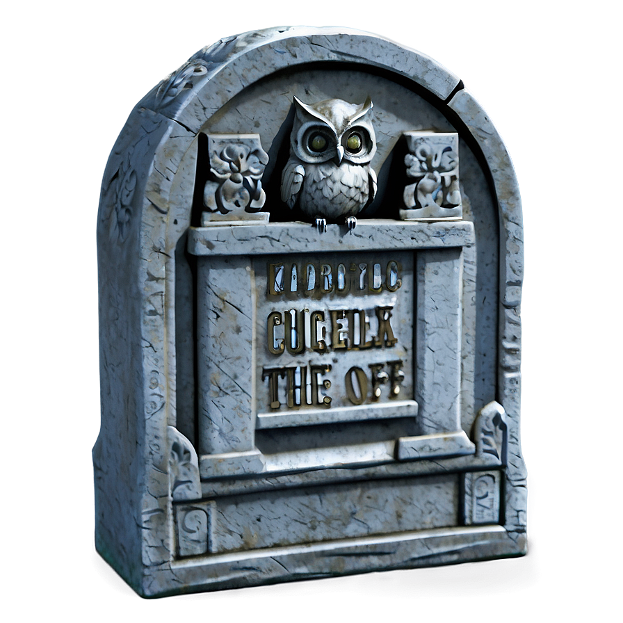 Tombstone With Owl Png 05252024