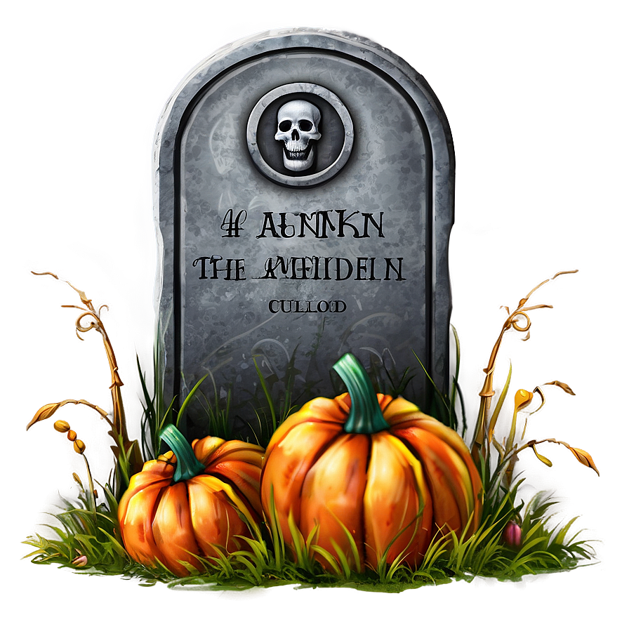 Tombstone With Pumpkin Png 05252024