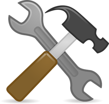 Tools Crossed Hammer Wrench Icon