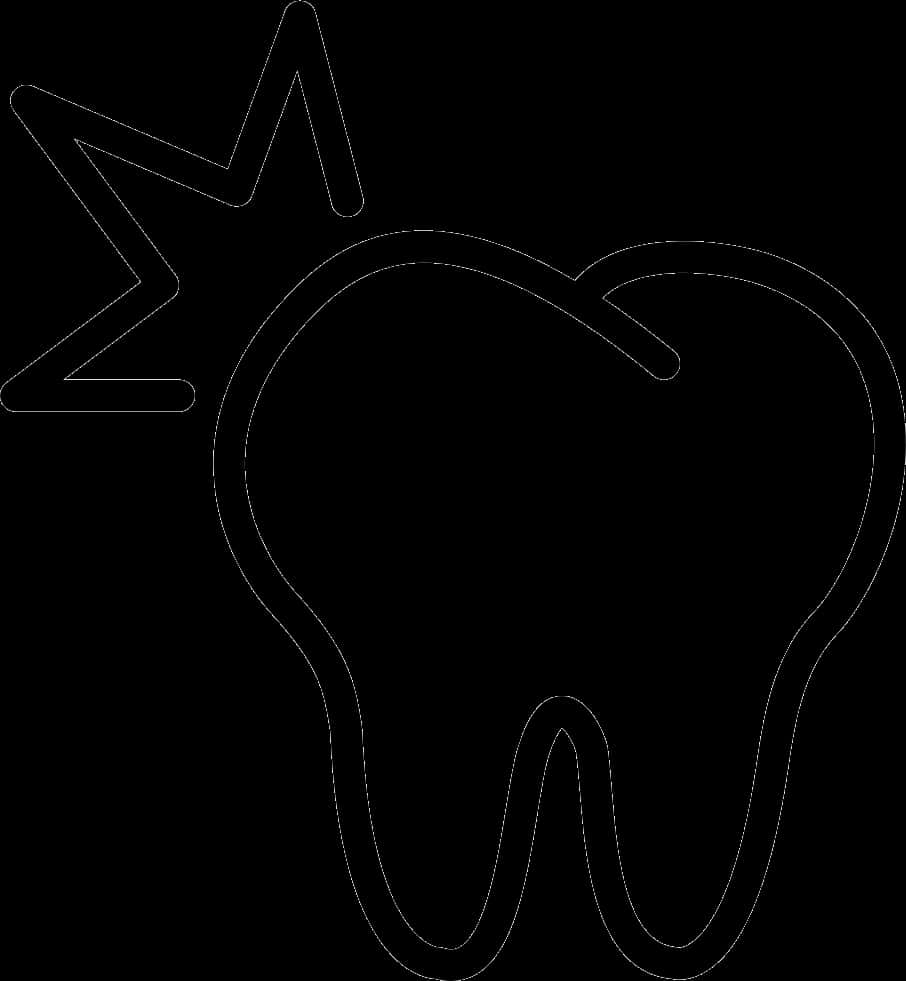 Tooth Outlinewith Pain Symbol