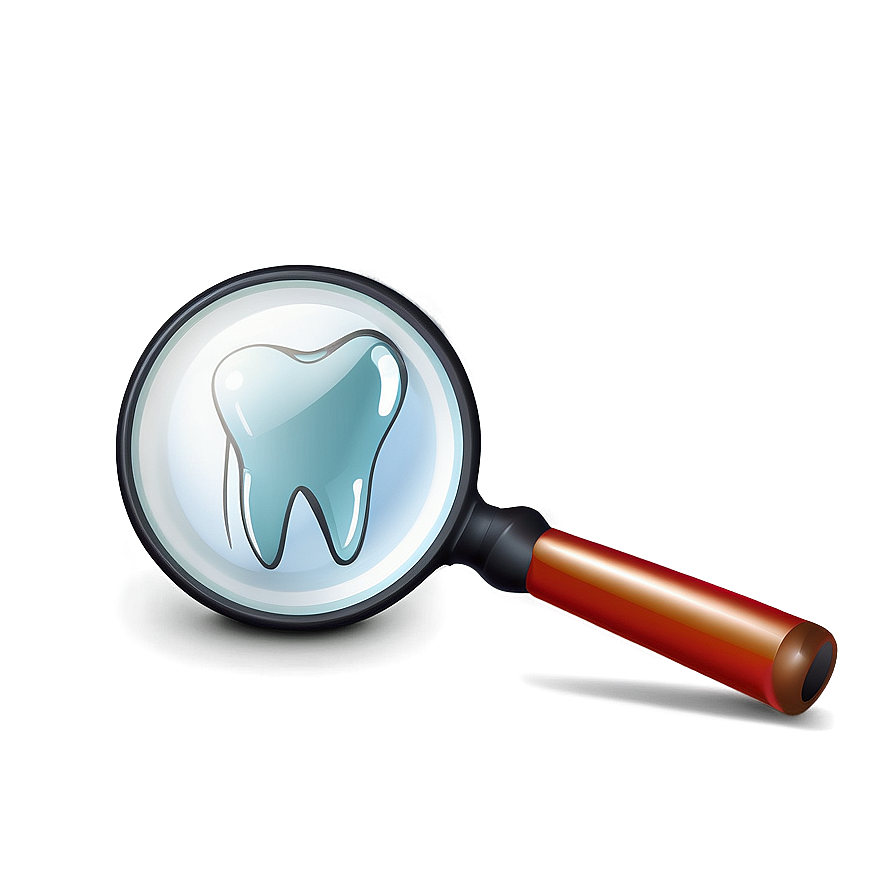 Tooth With Magnifying Glass Clipart Png 06272024