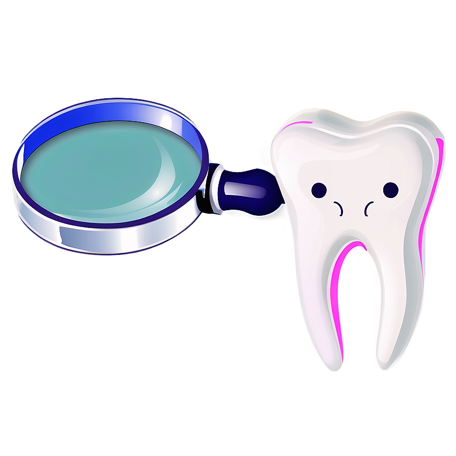 Tooth With Magnifying Glass Clipart Png 30