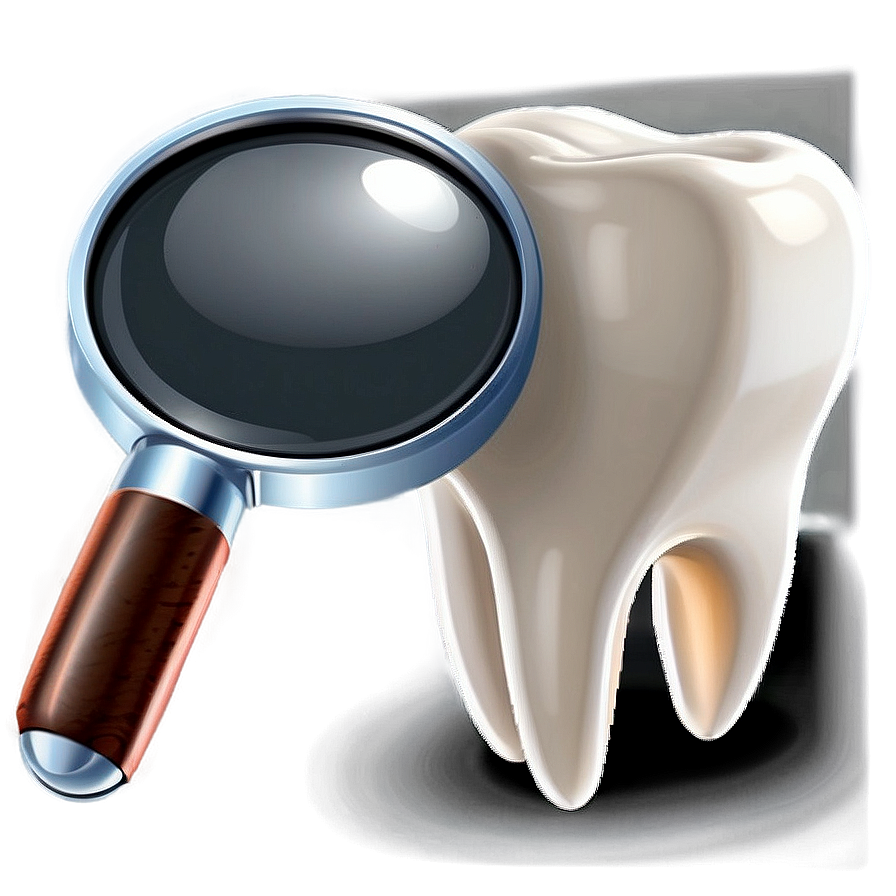 Tooth With Magnifying Glass Clipart Png 34